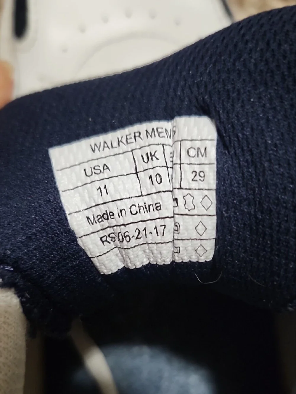 Vionic Men’s Classic Walker Leather Orthotic Sneakers White Navy Comfort Size 11